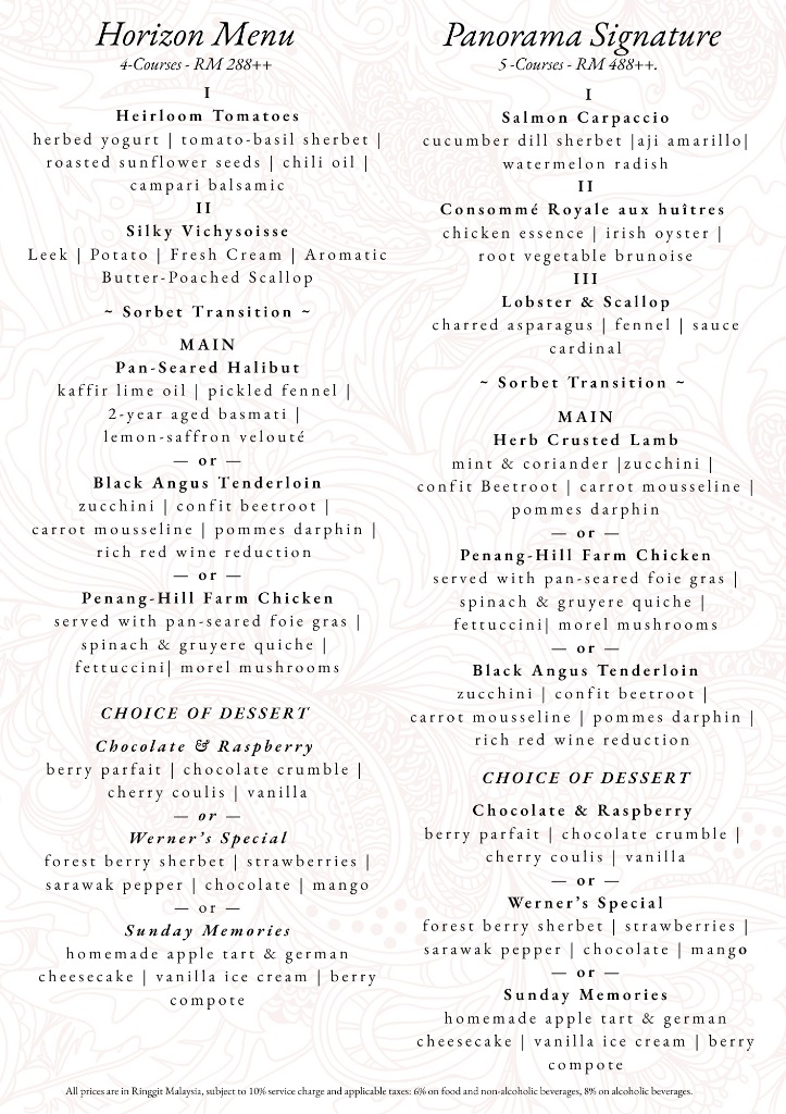 Horizon Menu & Panorama Signature